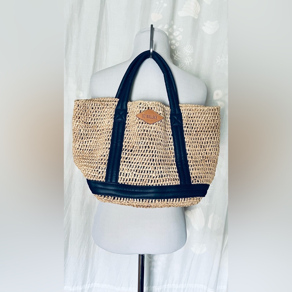 MZ WALLACE Tote Raffia | Navy NWOT - Picture 9 of 10